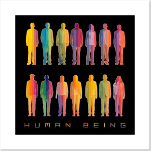 Human Beings Rainbow Silhouette Posters and Art